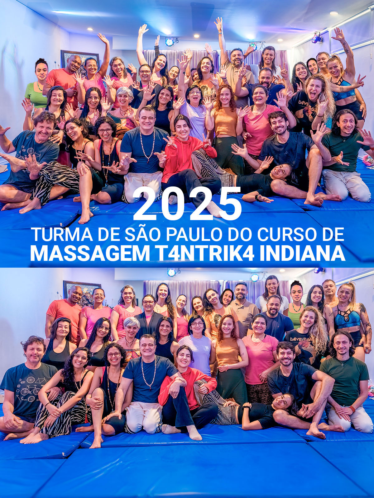 Turma do curso de massagem tântrica indiana de São Paulo em 2025